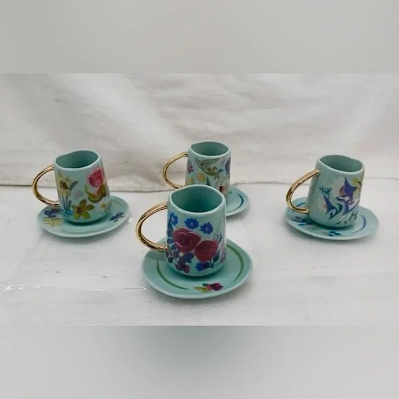 Rare NEW 70th Anniversary Mary Blair Disney’s Alice in Wonderland Tea Set of 4